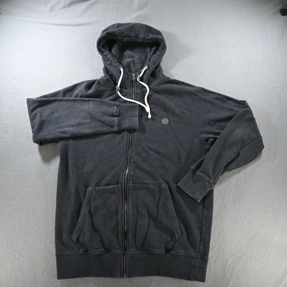 Volcom Mens Classic Fit Full Zip Hoodie Size M Charcoal Gray Heather - Picture 2 of 10